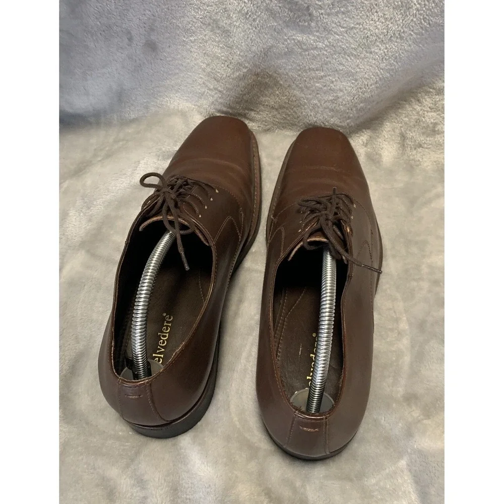 Studio Belvedere Dress Shoes‎ Mens 9.5 Chisel Brown Leather Square Toe Brazil